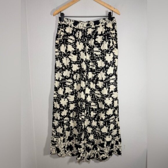 Anthropologie Lilka Prescott Black Motif Rayon Printed Wide Leg Pants Size M - Picture 2 of 7